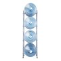 VEVOR 4-Tier Water Jug Holder, 5-Gal Water Bottle Holder, Single-Row Iron Water Bottle Rack for 4 Bottles, Sturdy Water Jug Rack, Water Jug Holder for Kitchen, Office, Living Room, Silver