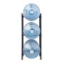VEVOR 3-Tier Water Jug Holder, 5-Gallon Water Bottle Holder, Single-Row Water Bottle Rack for 3 Bottles, Sturdy Water Jug Rack for Kitchen, Office, Living Room, Black