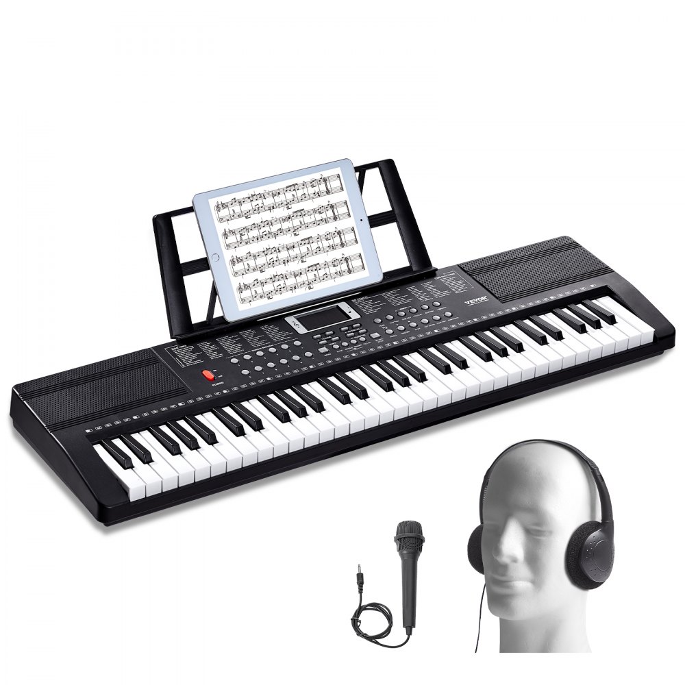 VEVOR Digital 61 Key Keyboard Pianino elektryczne Pianino cyfrowe 200 rytmów