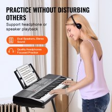 VEVOR Digital 61 Key Keyboard Pianino elektryczne Pianino cyfrowe 200 rytmów