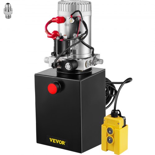 Pompa hydrauliczna jednostronnego działania 12v Wywrotka -6 Quart Metalowy zbiornik do przyczepy wywrotki