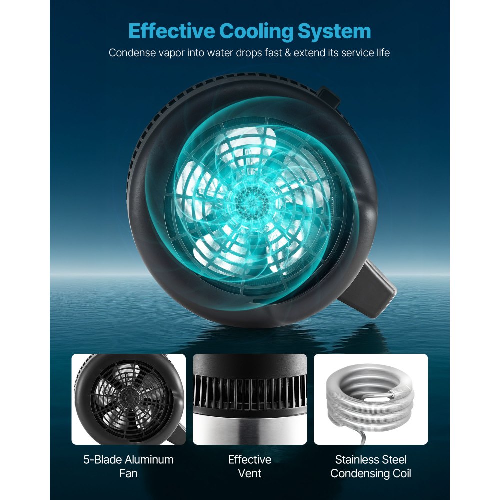 VEVOR Destylator wody 6 l, większy filtr do czystej wody, destylator szklany o mocy 900 W, urządzenie do wody pitnej z wnętrzem ze stali nierdzewnej do wytwarzania czystej wody, destylator wody srebrny