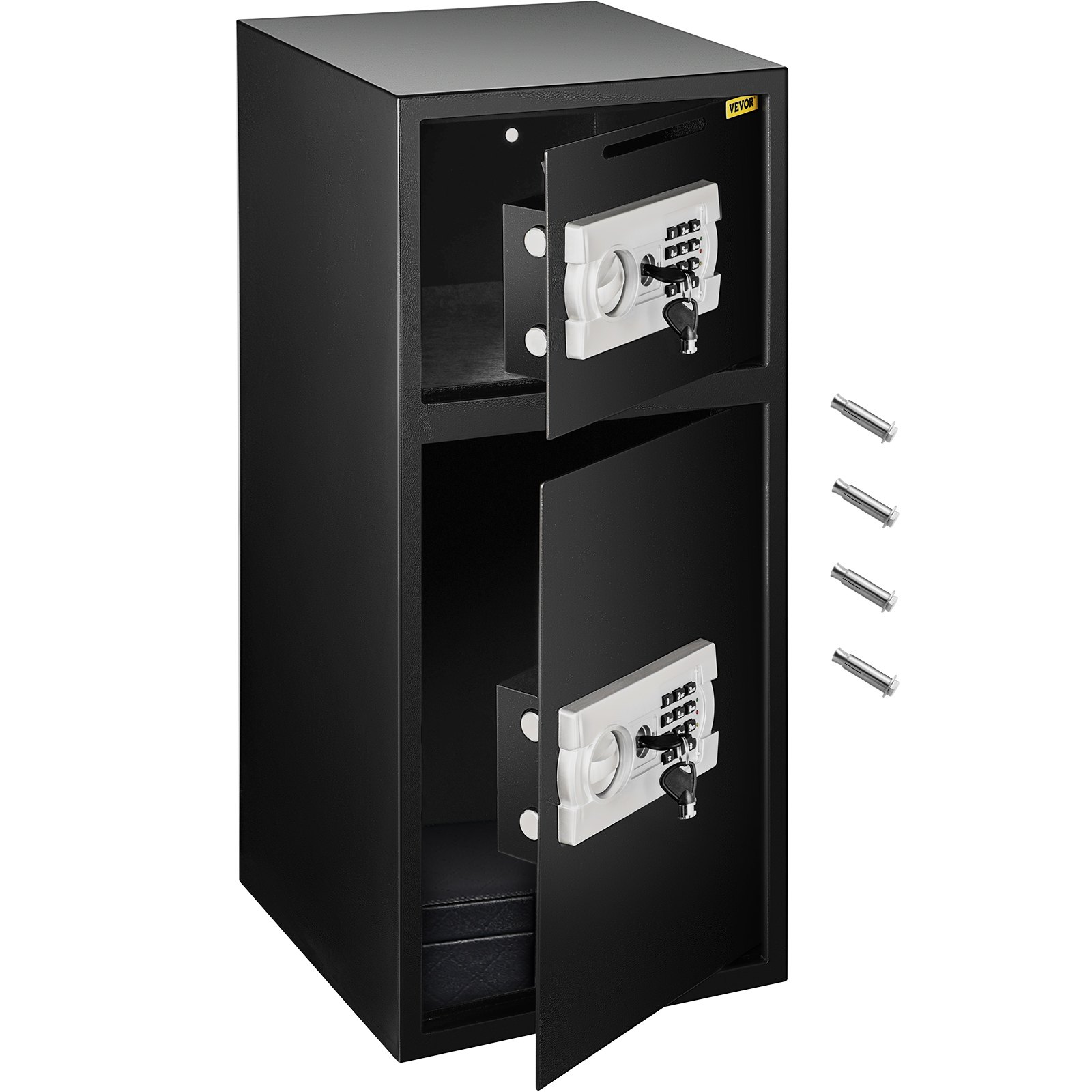 Sejf VEVOR z zamkiem elektronicznym na klucz, 4 mm, z zamkiem szyfrowym, 74 l, z solidnym żelazem, elektroniczny zamek do sejfu meblowego, z solidną konstrukcją stalową