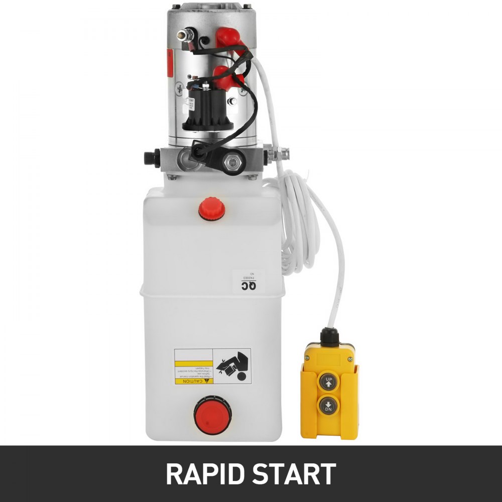 VEVOR  Pompa hydrauliczna 7L, 2850R/MIN max pompa hydrauliczna jednostronnego działania, agregat hydrauliczny 3200 PSI, pompa wywrotki z plastikowym zbiornikiem