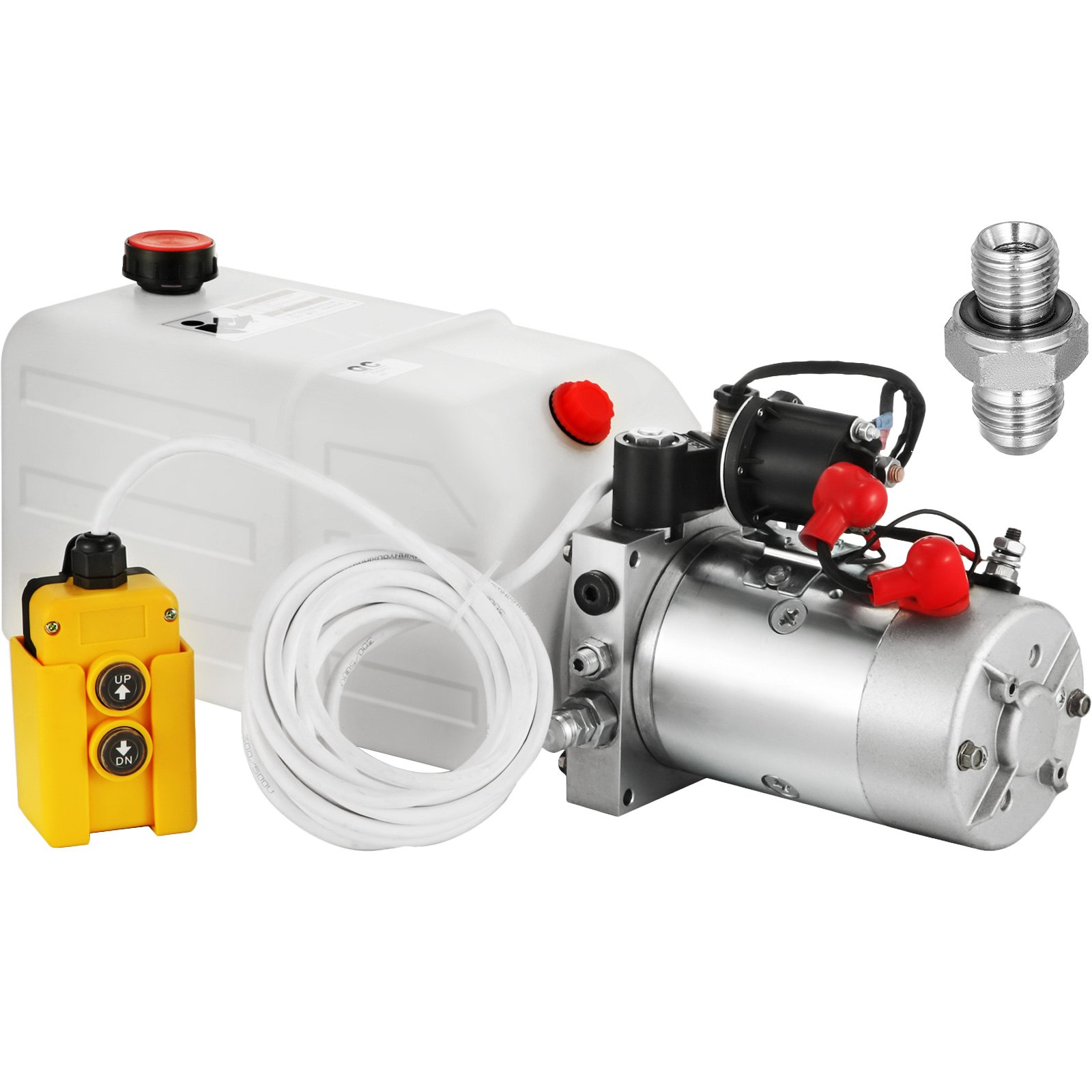 VEVOR  Pompa hydrauliczna 7L, 2850R/MIN max pompa hydrauliczna jednostronnego działania, agregat hydrauliczny 3200 PSI, pompa wywrotki z plastikowym zbiornikiem