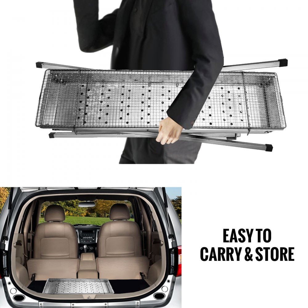 VEVOR Grillrost Rund, 17 cm Grillrost Edelstahl, 1,8 cm Grillrost Rund 304 Edelstahl, 8 kg Grillrost Gusseisen, Grillrost Bürste Leicht zu tragen und zu lagern