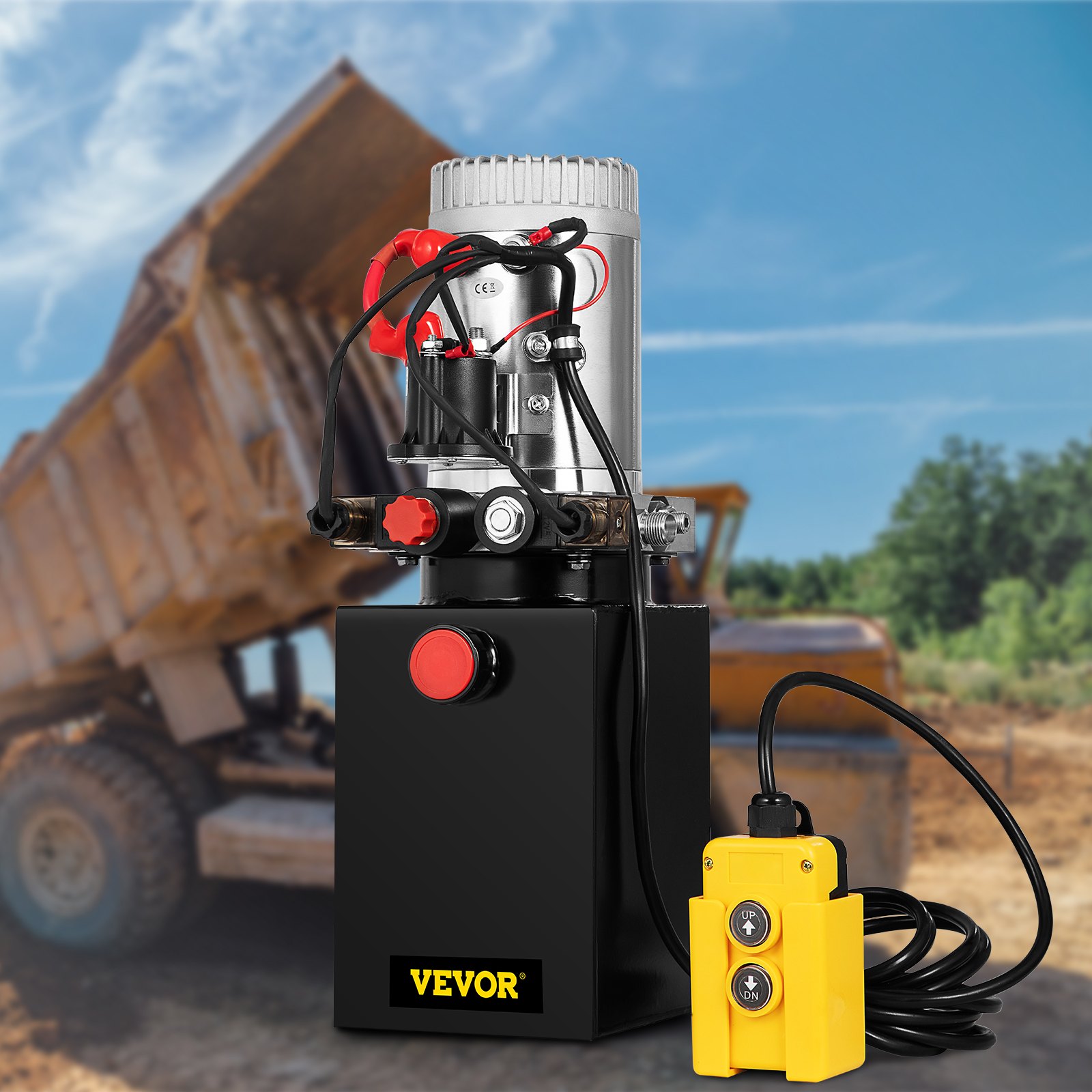 VEVOR 8L dwustronnego działania zasilacz hydrauliczny DC12V zasilacz hydrauliczny 3KW pompa hydrauliczna dwustronnego działania zasilacz hydrauliczny zbiornik pompa ręczna
