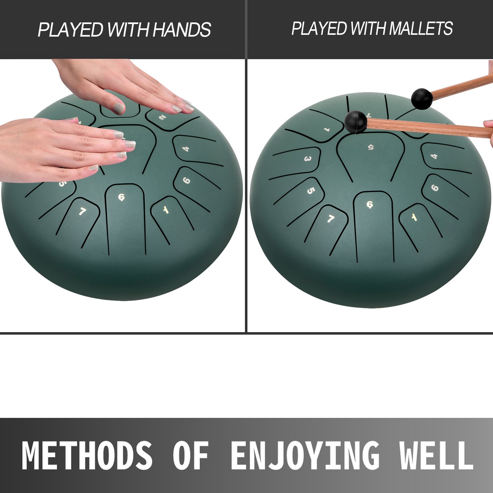 Bęben językowy powiesić instrument perkusyjny 11 nut, powiesić instrument perkusyjny 20 cm