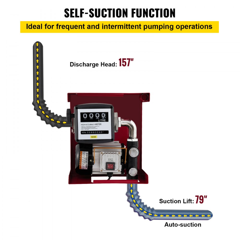 H / D Samozasysająca elektryczna pompa olejowa Transfer Bio Olej opałowy Diesel 220-240v 60L / min