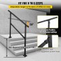 VEVOR poręcze schodowe Balustrady schodowe poręcze balkonowe poręcze z kutego żelaza 87,1 cm 1-4 stopnie