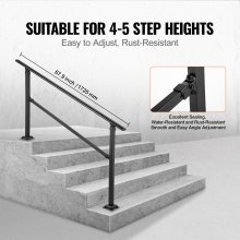 VEVOR poręcze schodowe Balustrady schodowe poręcze balkonowe poręcze z kutego żelaza 87,1 cm 1-4 stopnie