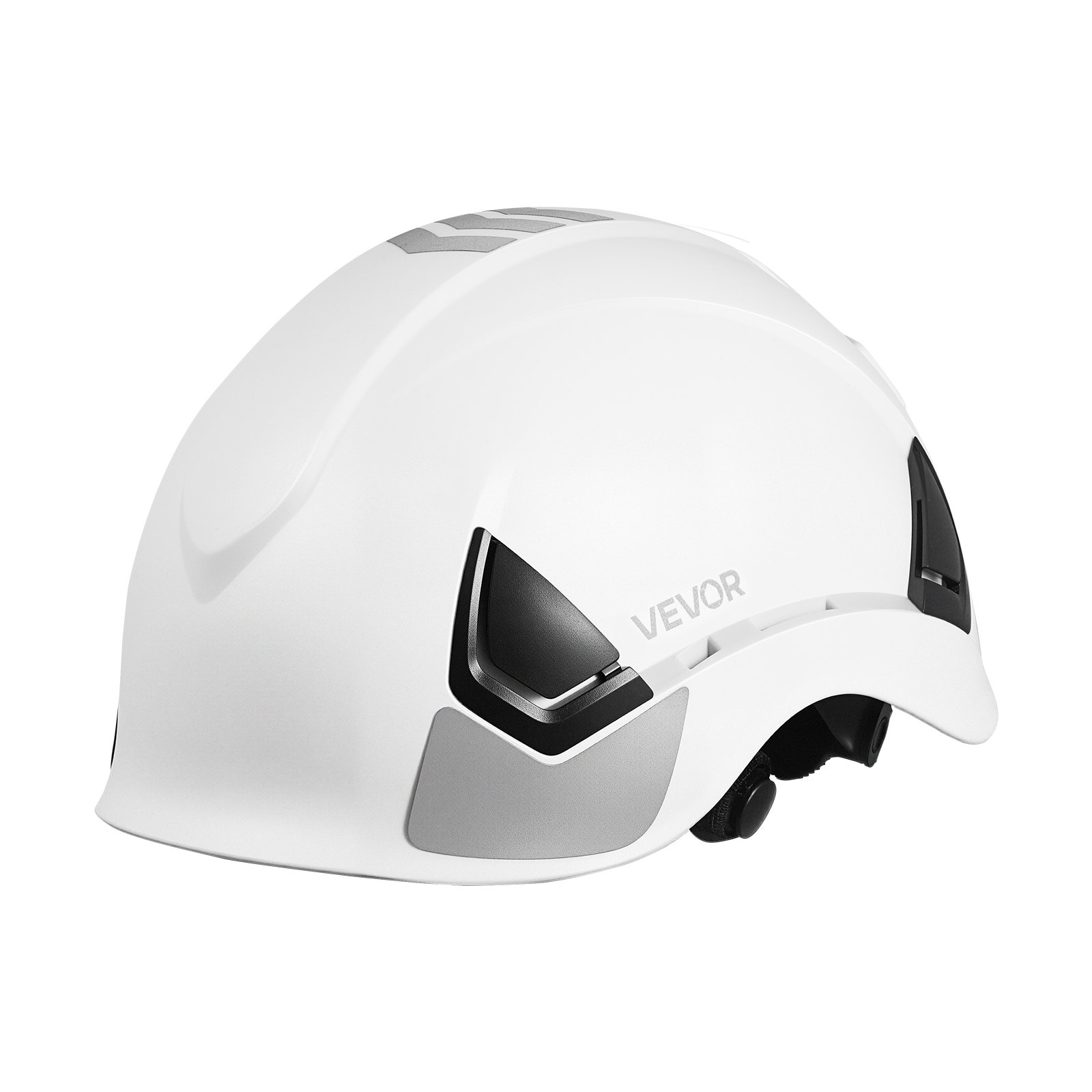 Kask ochronny ABS z certyfikatem VEVOR ANSI/ISEA Z89.1 z 6-punktowym zawieszeniem zapadkowym, regulowany kask przemysłowy, wentylowany kask budowlany, kask roboczy do przemysłowej odzieży budowlanej, biały