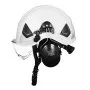 Kask ochronny ABS z atestem VEVOR ANSI/ISEA Z89.1 z osłoną i nausznikami, regulowany, wentylowany hełm przemysłowy, hełm roboczy do prac budowlanych w przemyśle, biały