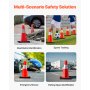 VEVOR Safety Cones, Traffic Cones, 45 cm high, 5 pieces, orange, with black weighted base, used for traffic control and parking in driveways