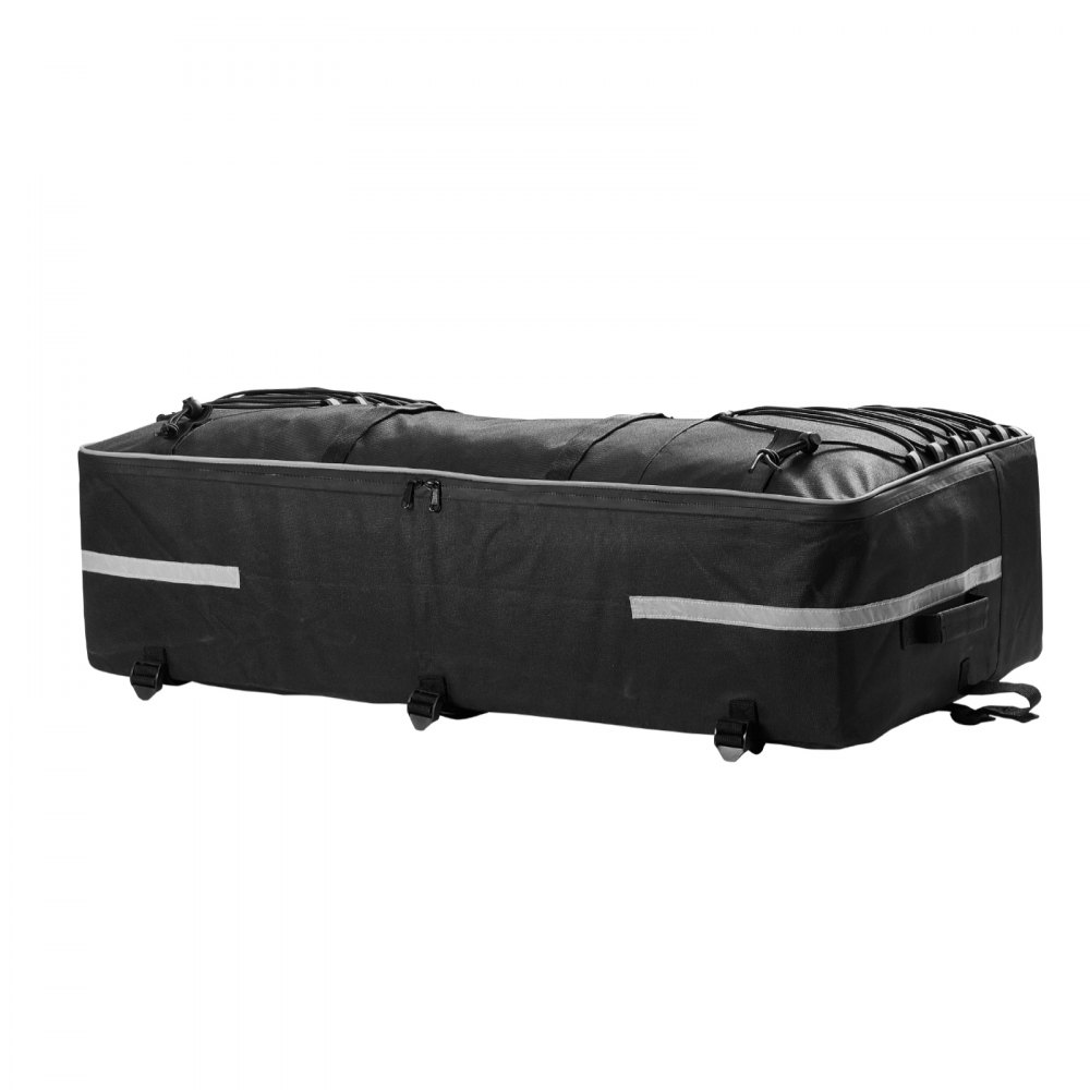 VEVOR 60L ATV Rear Storage Bag, 600D Oxford Cloth ATV Cargo Storage Bag with Backrest & Waterproof Cover, Back Seat Gear Bags Fit Most ATVs with Rear Rack - Compatible with ATVs, UTV, Can-Am Vehicles