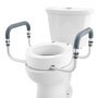 VEVOR Raised Toilet Seat, 3.5" Height Raised, 300 lbs Weight Capacity, for Standard Round Toilet, Aluminum Handrail, with EVA Armrest Padding, for Elderly, Handicap, Patient, Pregnant, Medical