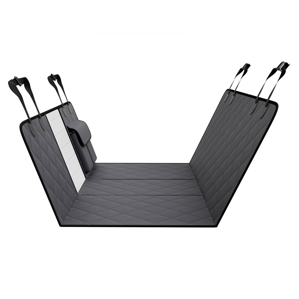 VEVOR Pokrowiec na fotel samochodowy dla psa, kocyk na tylne siedzenie, pokrowiec na fotel samochodowy dla psa z twardym spodem na tylne siedzenie, 137 x 61 cm, do 180 kg, z okienkiem z siatki i kieszenią do przechowywania w samochodzie, SUV