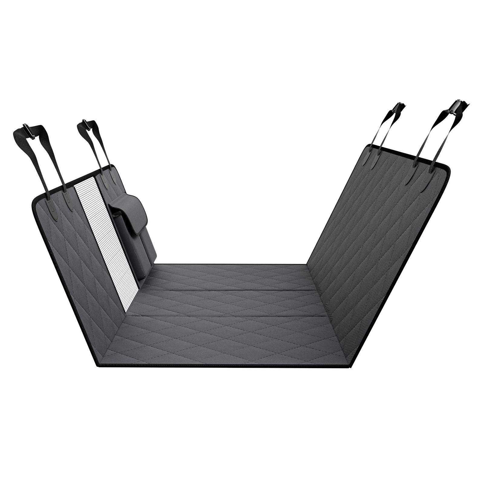 VEVOR Pokrowiec na fotel samochodowy dla psa, kocyk na tylne siedzenie, pokrowiec na fotel samochodowy dla psa z twardym spodem na tylne siedzenie, 137 x 61 cm, do 180 kg, z okienkiem z siatki i kieszenią do przechowywania w samochodzie, SUV