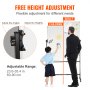 VEVOR Rolling Magnetic Whiteboard 611 x 1220mm, przenośna tablica z regulacją wysokości ze stojakiem, dwustronna tablica z kółkami, mobilna tablica do biura, klasy i domu