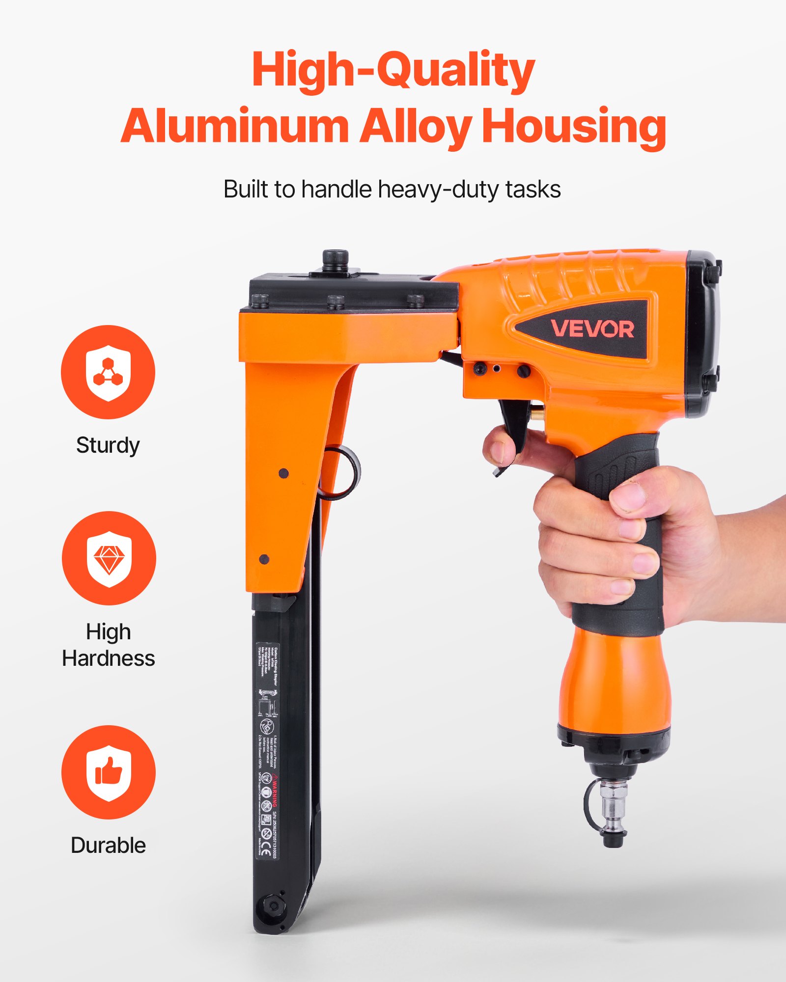 Pneumatyczna zaklejarka kartonów VEVOR, zszywacz do zaklejania kartonów o średnicy 34,8 mm, długości 16 mm i 19 mm, zszywacz do pokryw kartonowych o ciśnieniu 70–120 PSI, zaklejanie kartonów, pakowanie