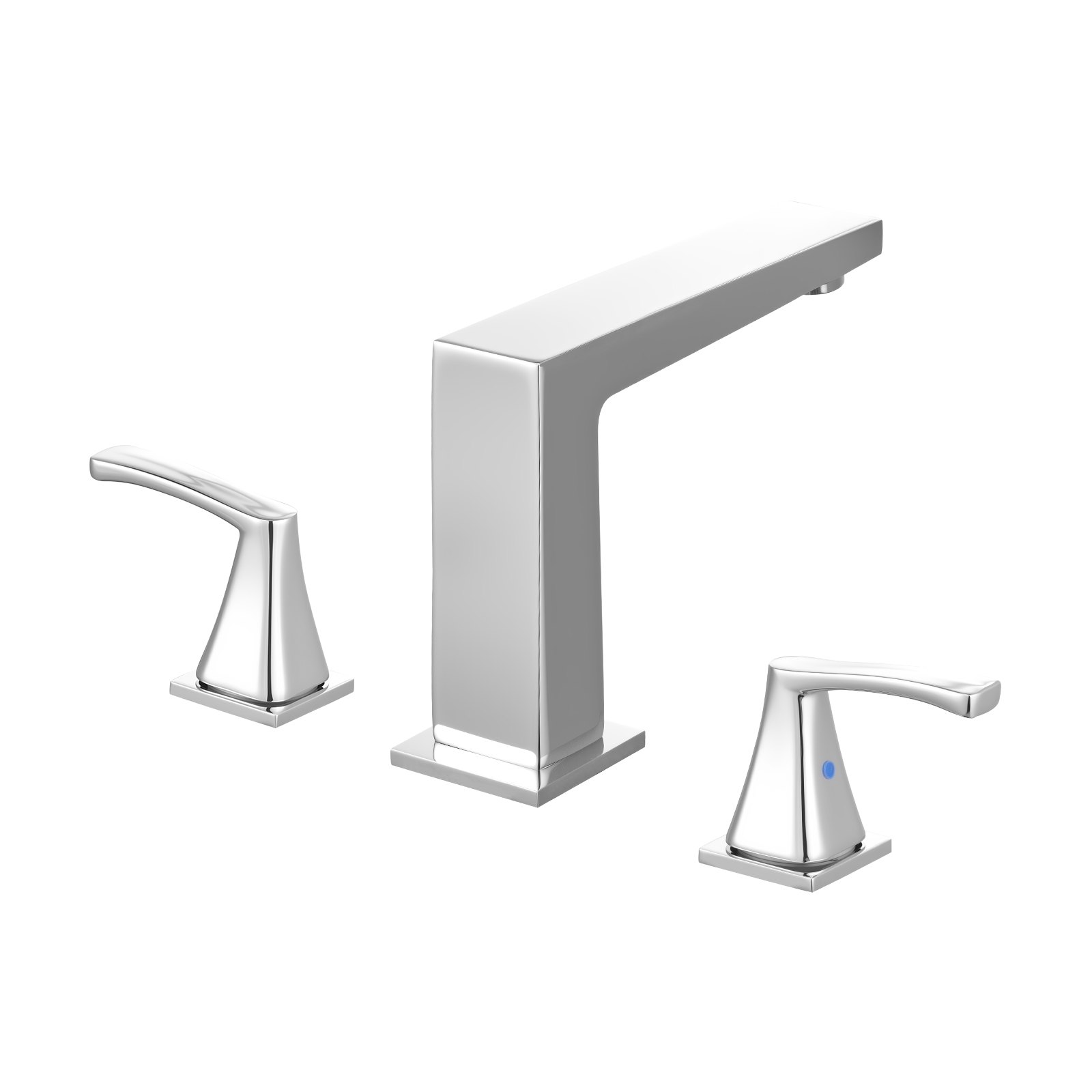 VEVOR Roman Tub Faucet, 3 Hole Waterfall Bathtub Faucet, Bath Tubs Faucets Set with 2 Handles, Roman Tub Faucets Deck Mount for Pet Washing, Baby Care, Adult Bathing, Silver, Right-Angle Spout Design