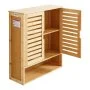 VEVOR Bathroom Wall Cabinet, 2 Doors and Adjustable Shelf, Over the Toilet Storage Medicine Cabinet Wall Mounted, Hanging Organizer with Shelves and Open Partition for Laundry Room Kitchen Restroom