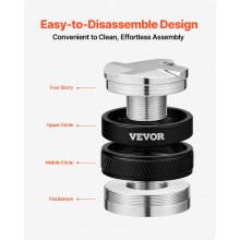 VEVOR 51mm Dystrybutor kawy Dystrybutor espresso 2 w 1 Regulowany Stal nierdzewna