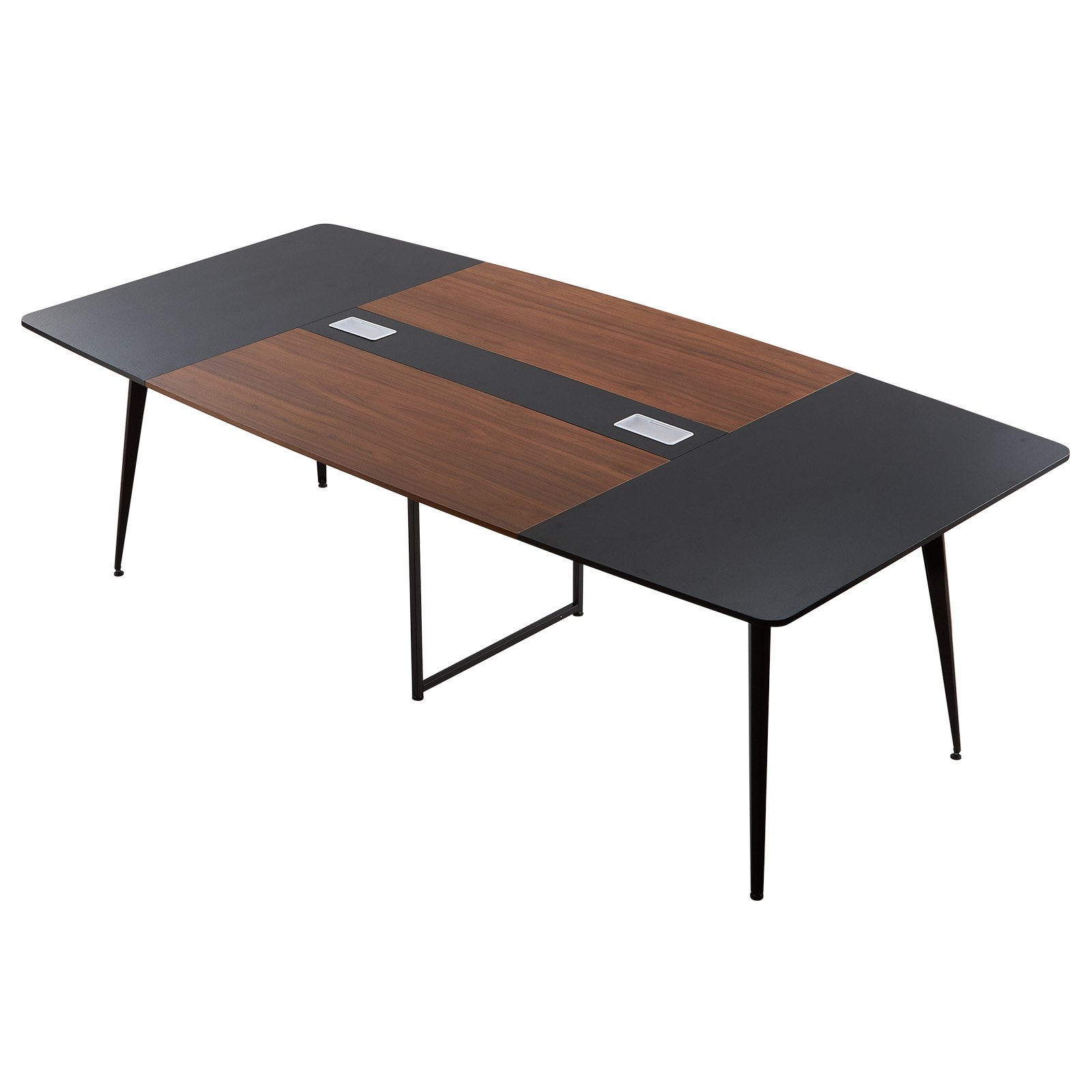 Stół konferencyjny VEVOR, stół konferencyjny dla 10 osób, zestaw 6 elementów, 240 x 120 cm, biurko w kształcie łódki, stół seminaryjny, stół konferencyjny, stół wielofunkcyjny, stół do przerwy na metalowych nogach do biura i sali konferencyjnej