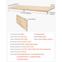 VEVOR składany stół ścienny stół składany stół do jadalni stół kuchenny stół ścienny 120x50cm 227kg