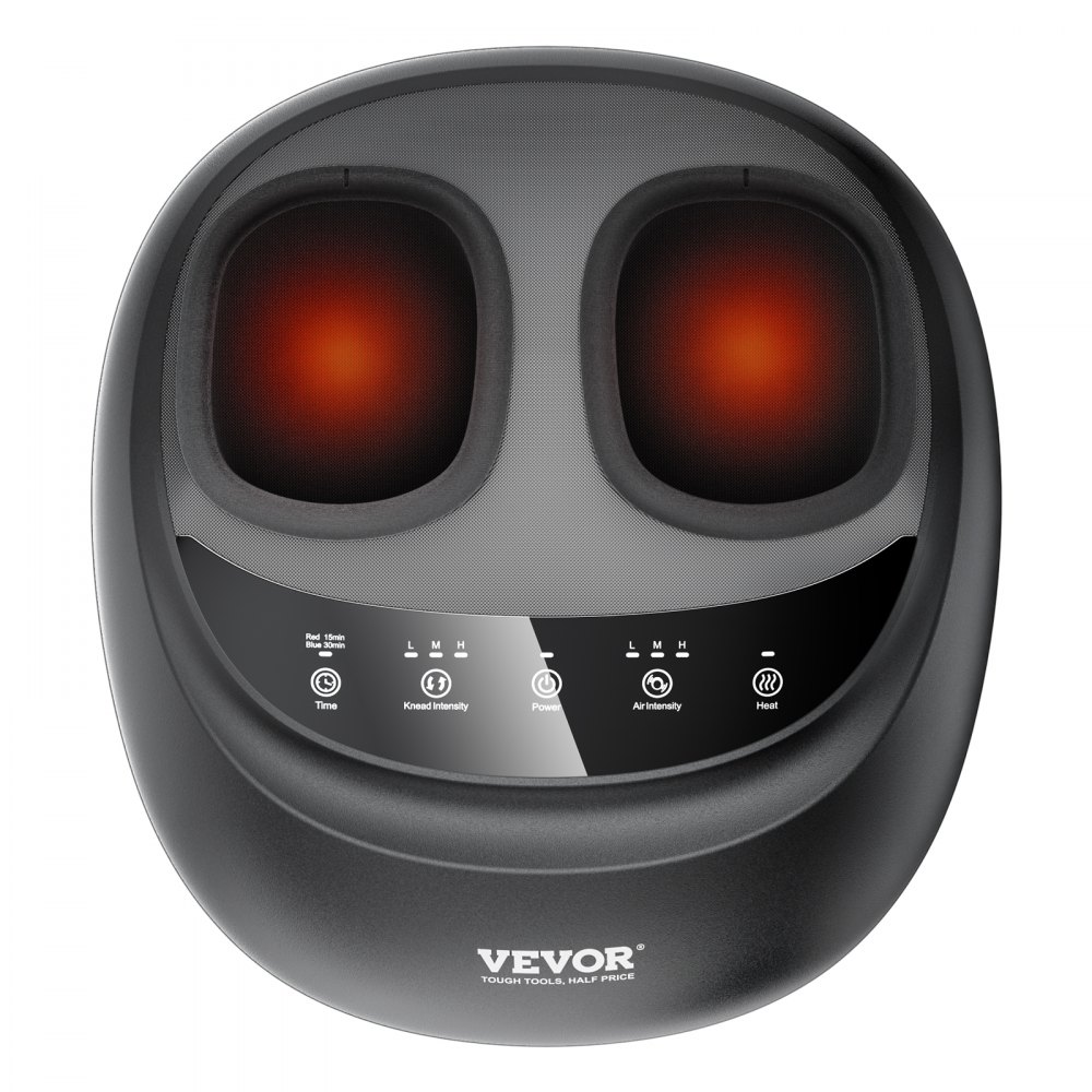 Masażer do stóp Shiatsu VEVOR z funkcją ogrzewania, głęboko ugniatający masażer do stóp z kompresją, skrobaniem i wałkowaniem, przeznaczony do leczenia zapalenia powięzi podeszwowej i bólu neuropatii, ogrzewacz do stóp dla mężczyzn i kobiet