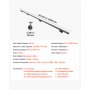 VEVOR Balustrada ścienna schodowa 3657,6 mm o udźwigu 113,4 kg, czarna, poręcz ścienna do schodów, werand, piwnic i korytarzy, okrągła rura ze stopu aluminium, uchwyt bezpieczeństwa dla seniorów, nierdzewna