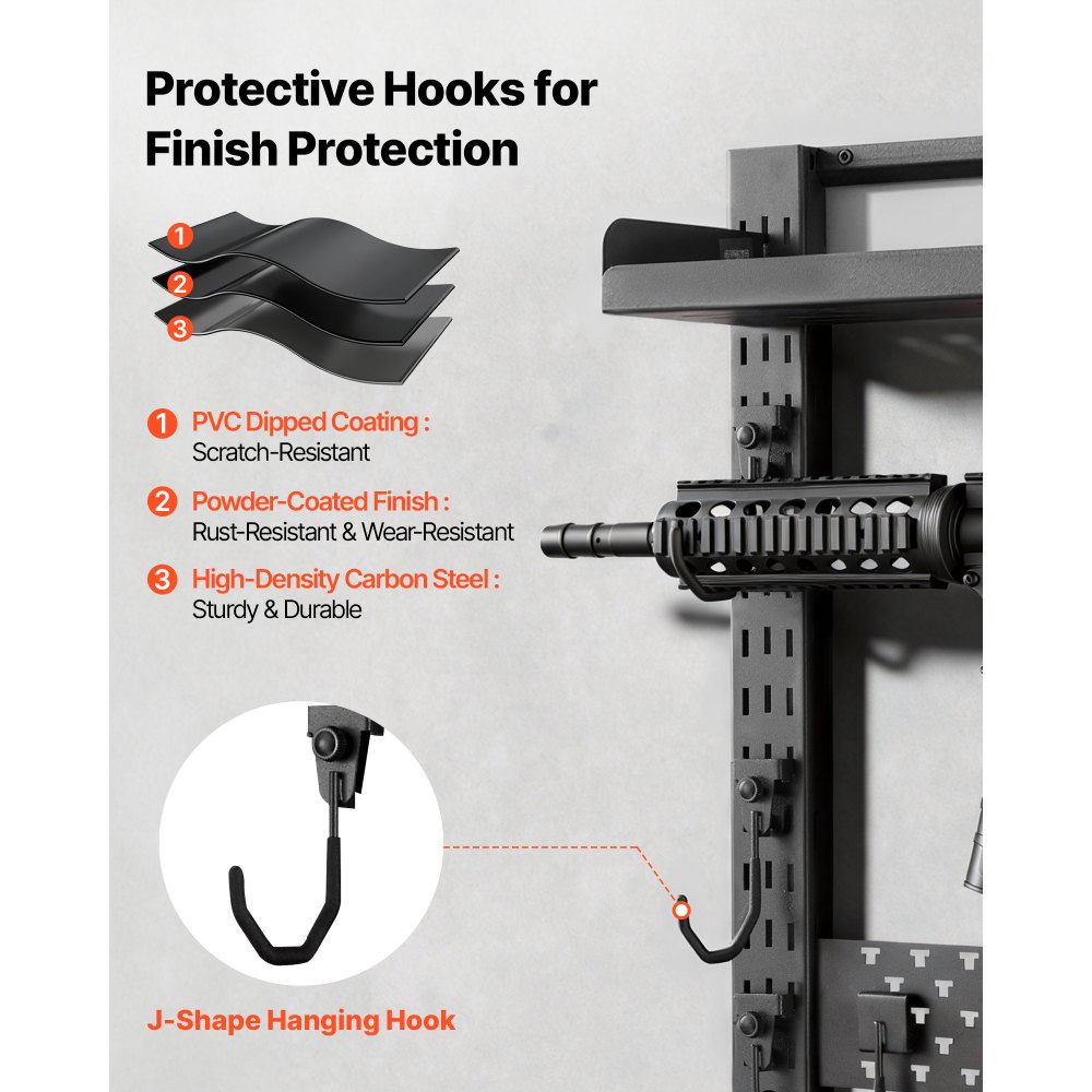 VEVOR Gun Rack Wall Mount, Heavy Duty Steel, Indoor Rifle Shotgun Rack with Magazine Holder, MOLLE Panel, Gun Accessories Display Storage Holder, Hold Up to 5 Rifles or Shotguns, for Tactical Gear