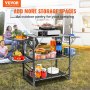 VEVOR Camping Stół kuchenny Aluminiowa składana przenośna stacja do gotowania na zewnątrz z 4 żelaznymi bokami 2 półkami i torbą do przenoszenia Szybka instalacja na piknik, grill, plażę, podróże itp.