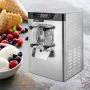 VEVOR Komercyjna maszyna do lodów 16-20 l/h, 1400 W Maszyna do lodów twardych z inteligentnym wyświetlaczem LCD i różnymi smakami, do barów przekąskowych i restauracji Srebrna