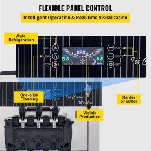 Maszyna do lodów VEVOR Maszyna do lodów białych 2200 W, 2 x 6 L Maszyna biurkowa Maszyna do lodów 220 V Maszyna do lodów z jajkiem w rożku Taca na jajka Maszyna ze stali nierdzewnej