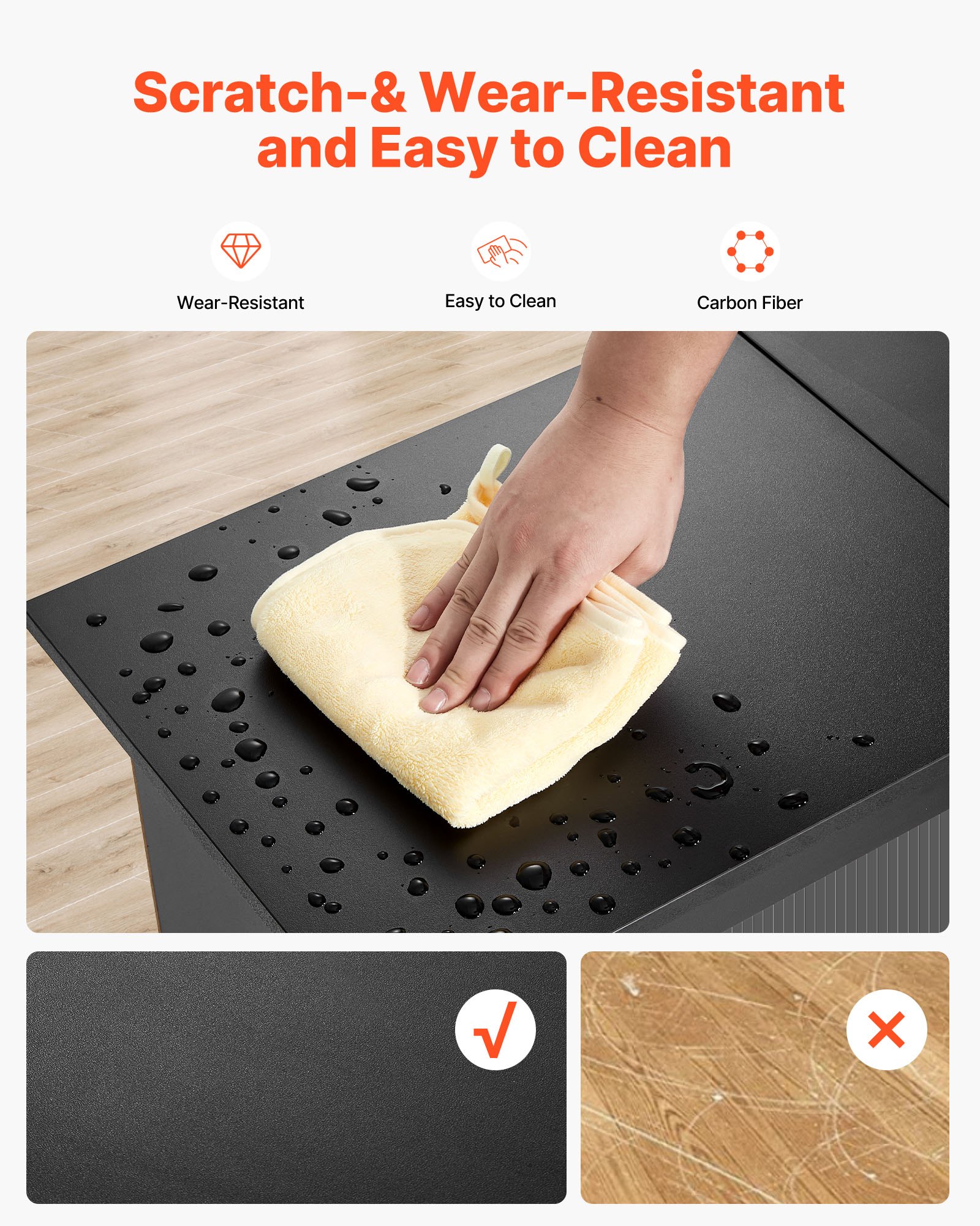 Stojak pod telewizor VEVOR do telewizorów o przekątnej do 65 cali, stolik pod telewizor z listwą świetlną, drewniana szafka pod telewizor z drzwiami i regulowanymi półkami, konsola pod telewizor do salonu i sypialni, kolor czarny