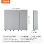 VEVOR Room Divider 3 Panels Screen 1840 x 350 x 1655 mm, Foldable Privacy Screen & Portable Partition Wall Divider Made of PET Polyester for Room Division, for Office, Bedroom, Study, Light Grey