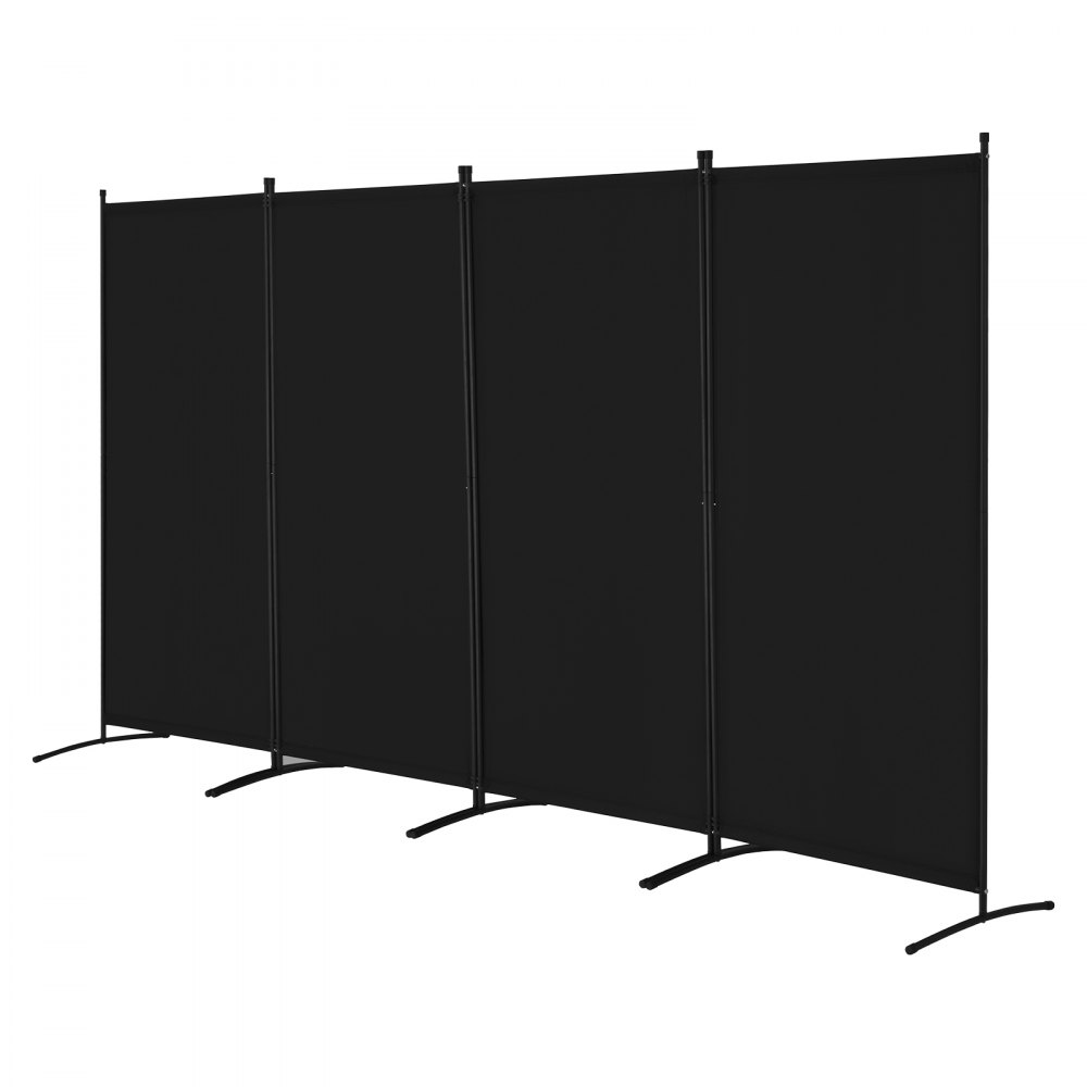 VEVOR Room Divider 4 Panels, Folding Screen 3464 x 1840 x 520 mm, Foldable Privacy Screen & Portable Partition for Room Division, Freestanding Room Divider for Office, Bedroom, Study, Black