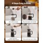 VEVOR French Press Coffee Maker, 1 l, wykonany ze szkła borokrzemianowego, zaparzacz do herbaty z filtrem ze stali nierdzewnej, ekspres do kawy na kemping, podróż, kuchnię, restaurację, czarny