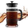 VEVOR French Press Coffee Maker, 1 l, wykonany ze szkła borokrzemianowego, zaparzacz do herbaty z filtrem ze stali nierdzewnej, ekspres do kawy na kemping, podróż, kuchnię, restaurację, czarny