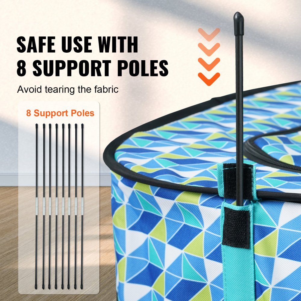 VEVOR Kojec dla szczeniąt składany 812 x 609 x 558 mm Kojec dla zwierząt 13 x 5 cm Składana miska Kojec dla psów Kojec dla psów z tkaniny Oxford 600D Wybieg dla psów Wybieg dla małych i średnich zwierząt