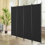 VEVOR Parawan pokojowy 4-panelowy składany, parawan zapewniający prywatność do biura, sypialni, jadalni, gabinetu, balkonu, wolnostojący parawan pokojowy (228 x 45 x 172,5 cm), czarny