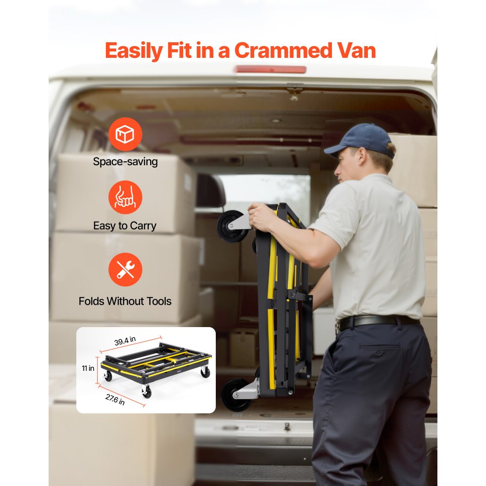 Wózek panelowy VEVOR o udźwigu 816 kg, wózek transportowy z 4 kółkami obrotowymi i wysuwaną platformą załadunkową, składany wózek panelowy z pasem mocującym do transportu sklejki, płyt gipsowo-kartonowych i szkła