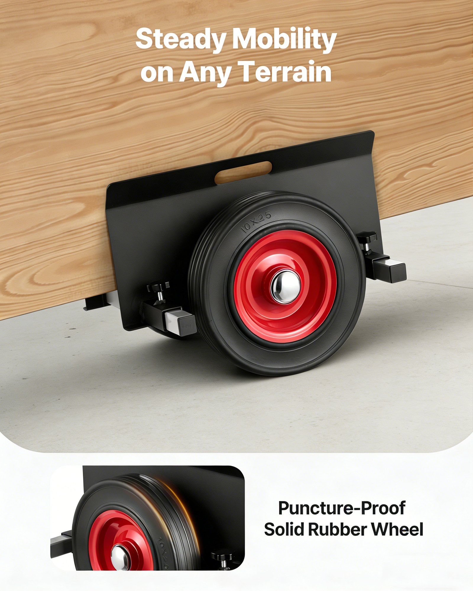 VEVOR Panel Dolly, 453.6 kg Load Capacity, Drywall Mover with 25 cm Rubber Wheels Fits Different Terrain, Adjustable Clamp Panel Cart for Steel Panels, Mattress, Doors and Drywall Sheet, Black