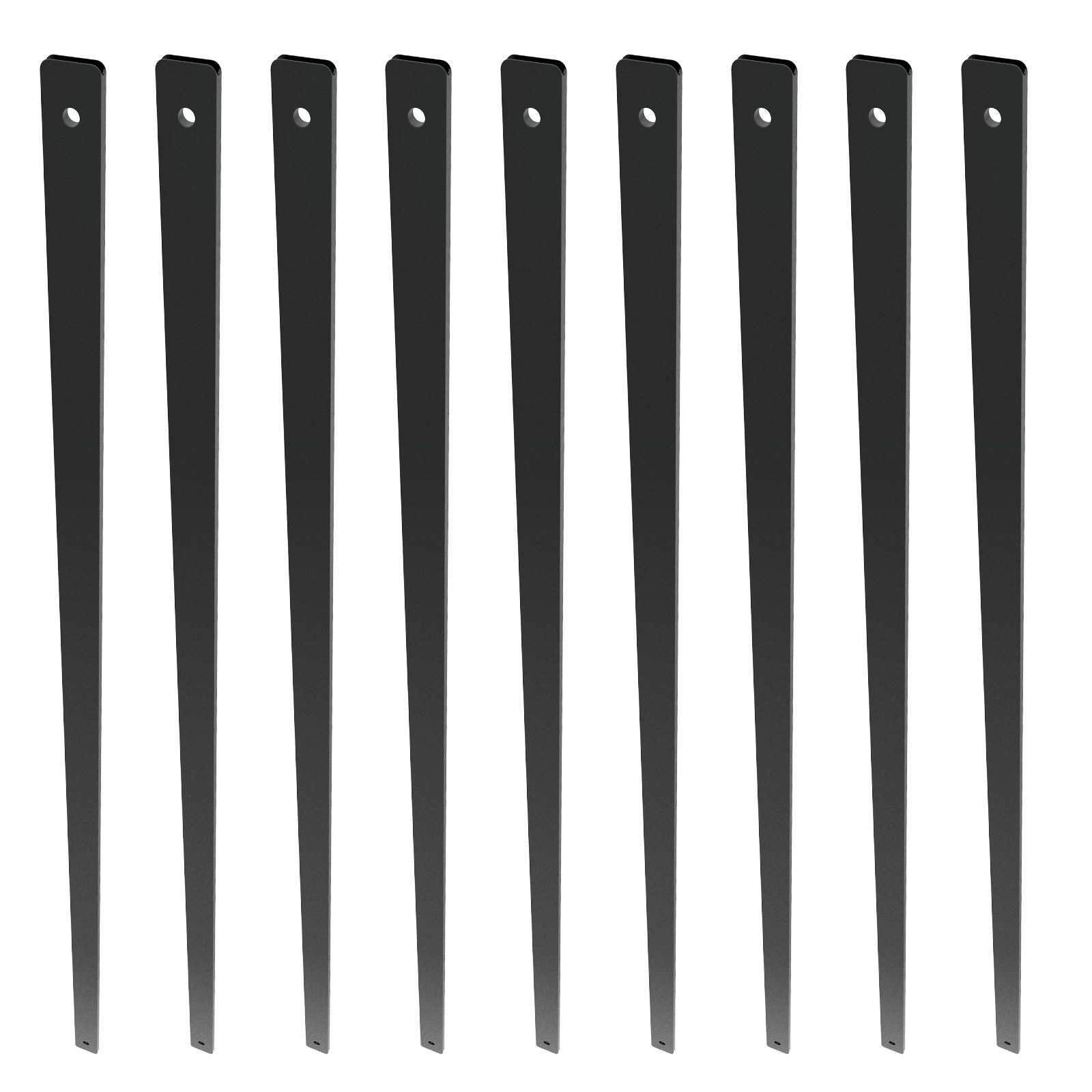 Metalowe tralki schodowe VEVOR, 25 x 5,5 x 965 mm, płaskie, dekoracyjne tralki ze stopu aluminium, zestaw 72 tralek tarasowych ze śrubami, klasyczna, pusta balustrada tarasowa