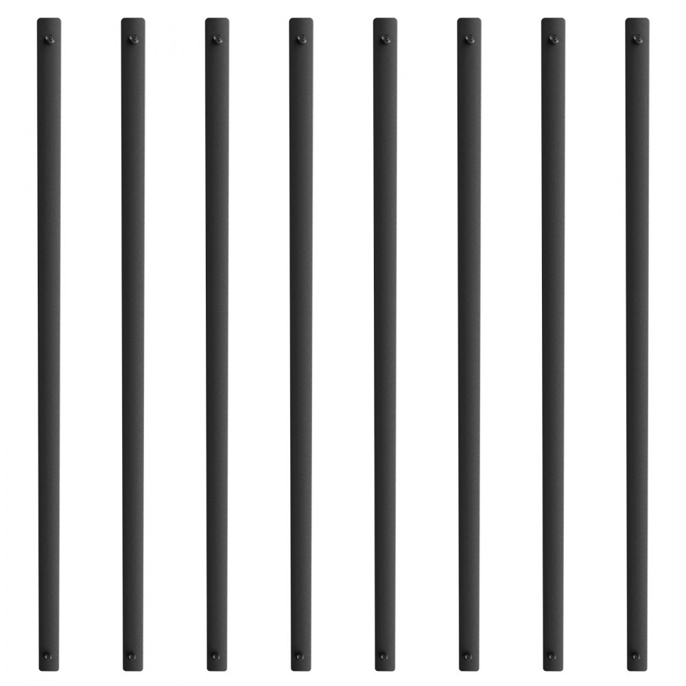 Metalowe tralki schodowe VEVOR, 25 x 5,5 x 820 mm, płaskie, dekoracyjne tralki ze stopu aluminium, zestaw 51 tralek tarasowych ze śrubami, klasyczna, pusta balustrada tarasowa