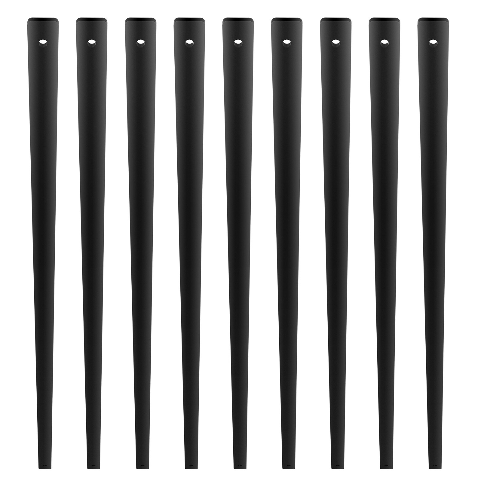 Metalowe tralki schodowe VEVOR, 25 x 5,5 x 820 mm, płaskie, dekoracyjne tralki ze stopu aluminium, zestaw 51 tralek tarasowych ze śrubami, klasyczna, pusta balustrada tarasowa