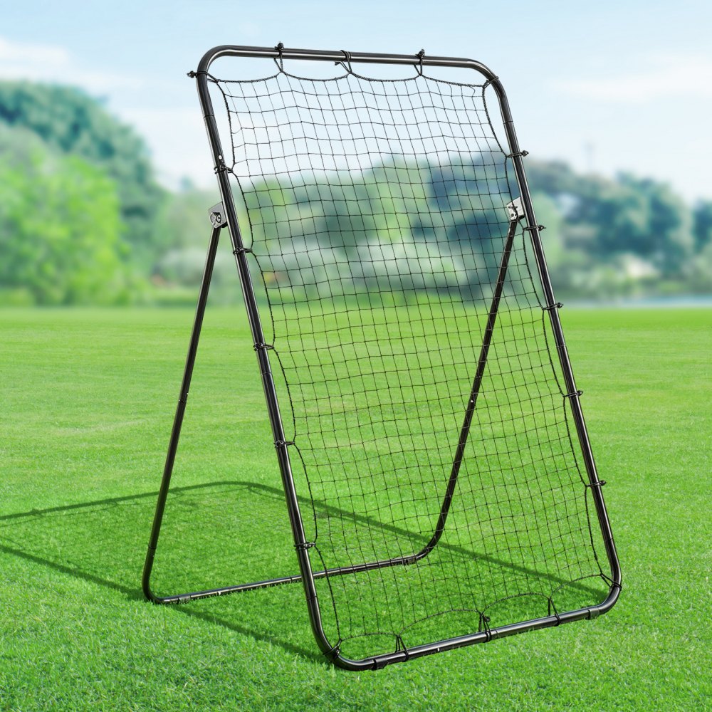 Siatka do odbijania piłki baseballowej VEVOR 120 x 180 cm, 5-kątowa siatka treningowa do gry w baseball, softball i treningów indywidualnych w pomieszczeniach i na zewnątrz, z siatką polietylenową, 4 kotwami gruntowymi i składaną stalową ramą
