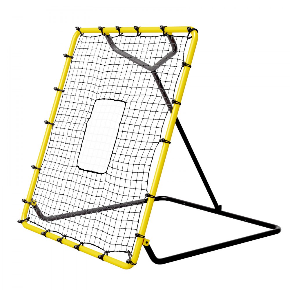 Siatka odbijająca do baseballu i softballu VEVOR, 4 x 4,5 stopy, gniazdo do baseballu PitchBack do treningu rzucania i gry w polu, siatka odbijająca Pitch Return Trainer z tarczą do rzucania, 4 regulowane kąty