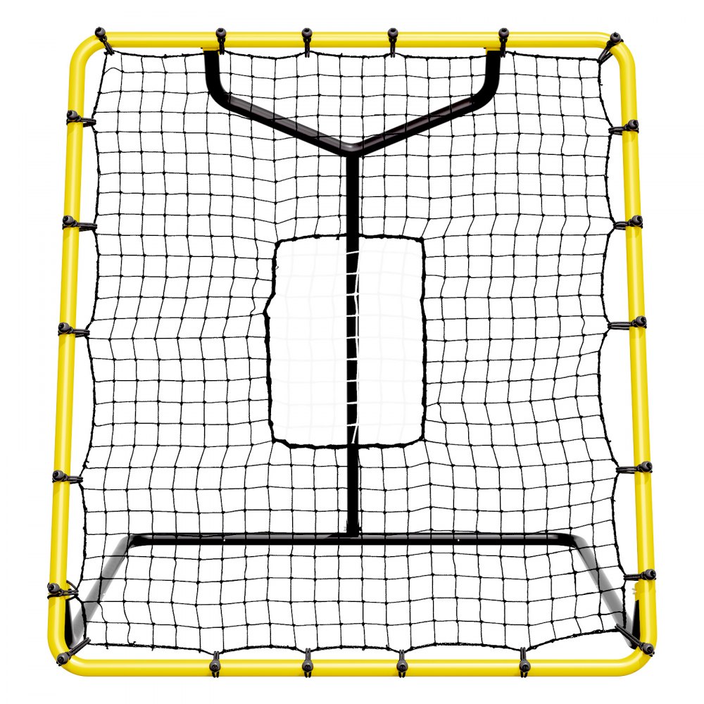 Siatka odbijająca do baseballu i softballu VEVOR, 4 x 4,5 stopy, gniazdo do baseballu PitchBack do treningu rzucania i gry w polu, siatka odbijająca Pitch Return Trainer z tarczą do rzucania, 4 regulowane kąty